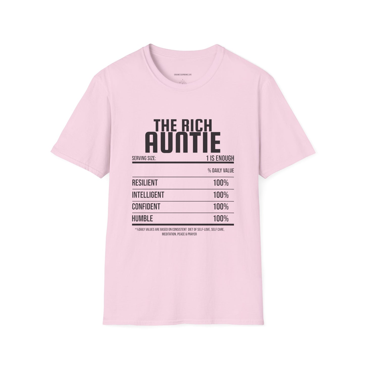 R.I.C.H Auntie Nutritional Facts T-Shirt