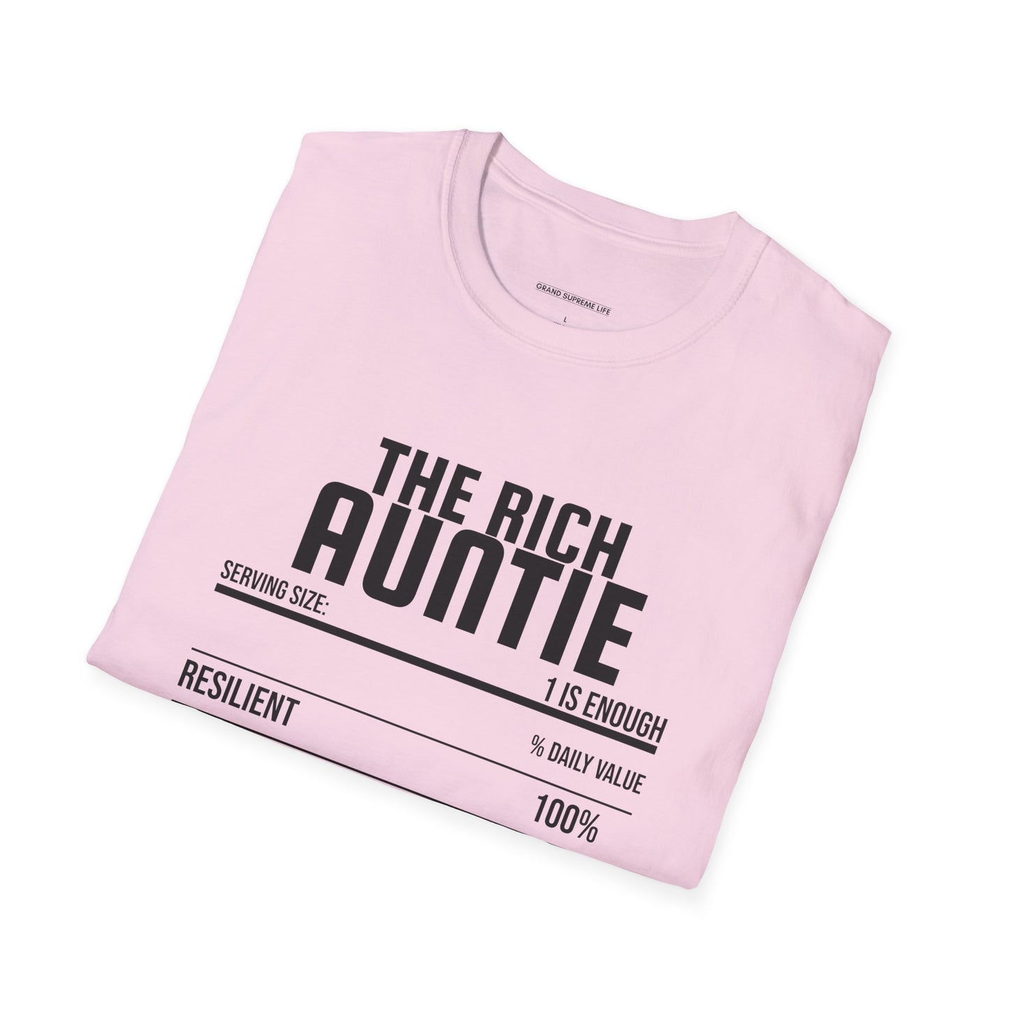 R.I.C.H Auntie Nutritional Facts T-Shirt
