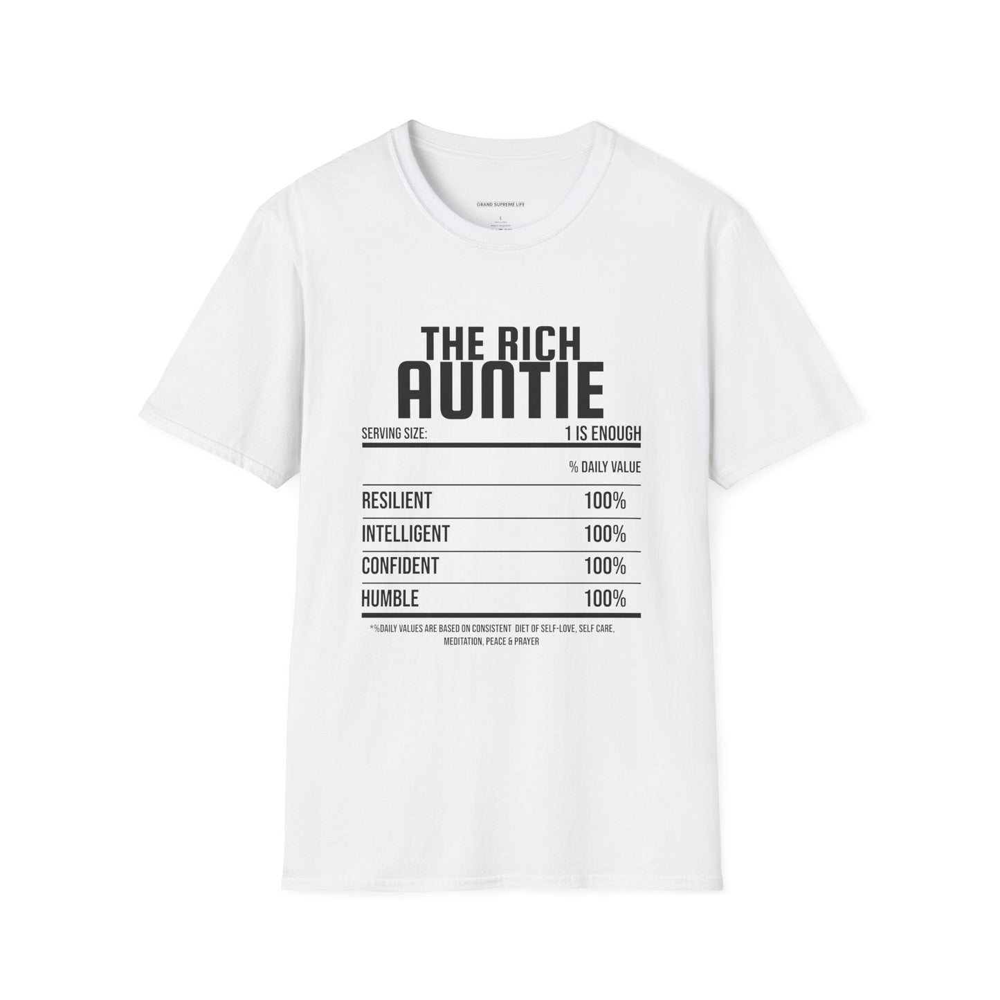 R.I.C.H Auntie Nutritional Facts T-Shirt