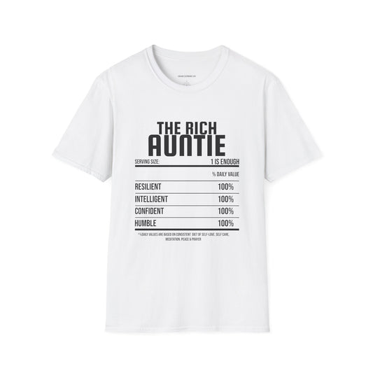 R.I.C.H Auntie Nutritional Facts T-Shirt