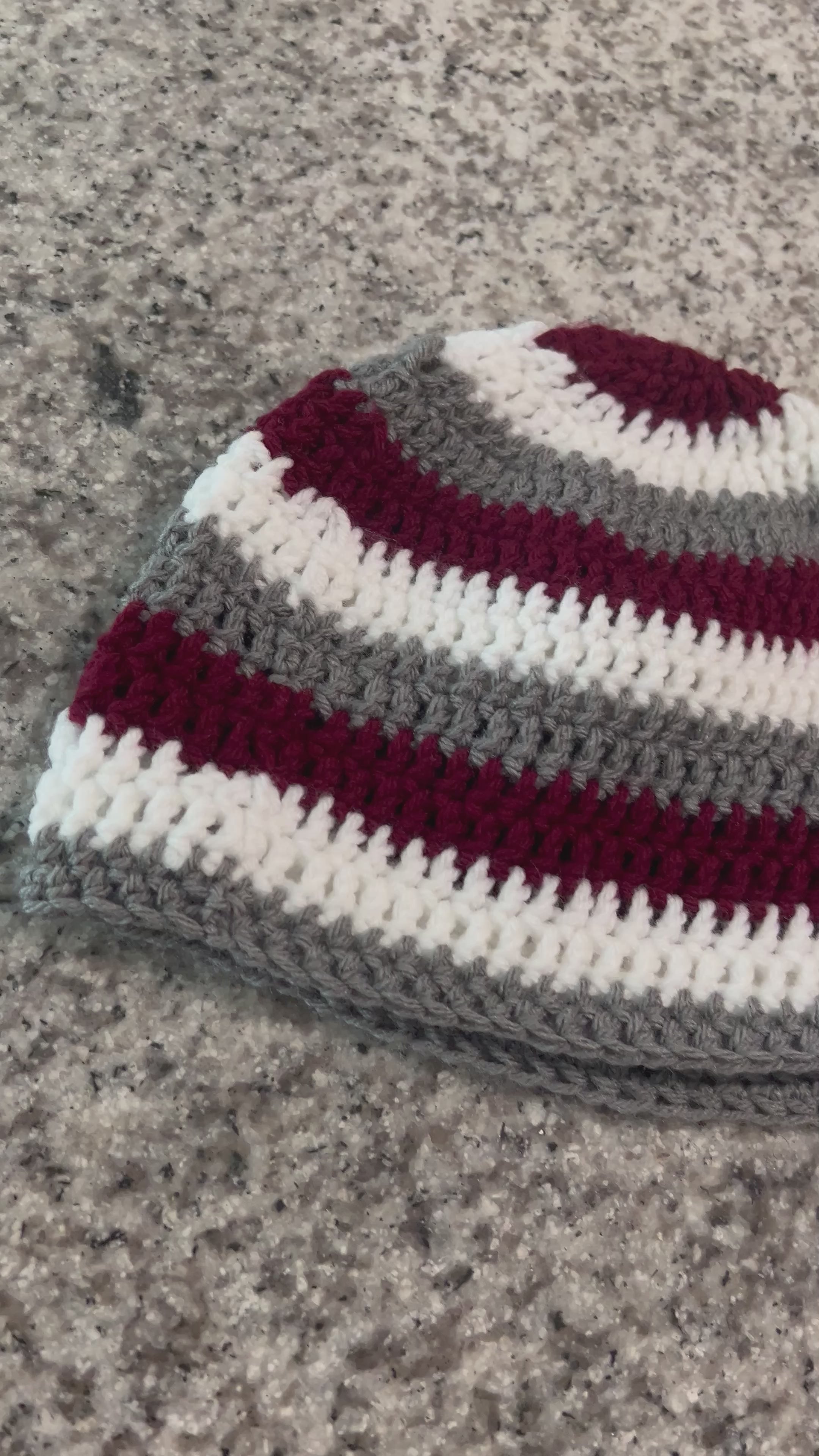 Crochet Thick Striped Skull Beanie – Grand Supreme Life